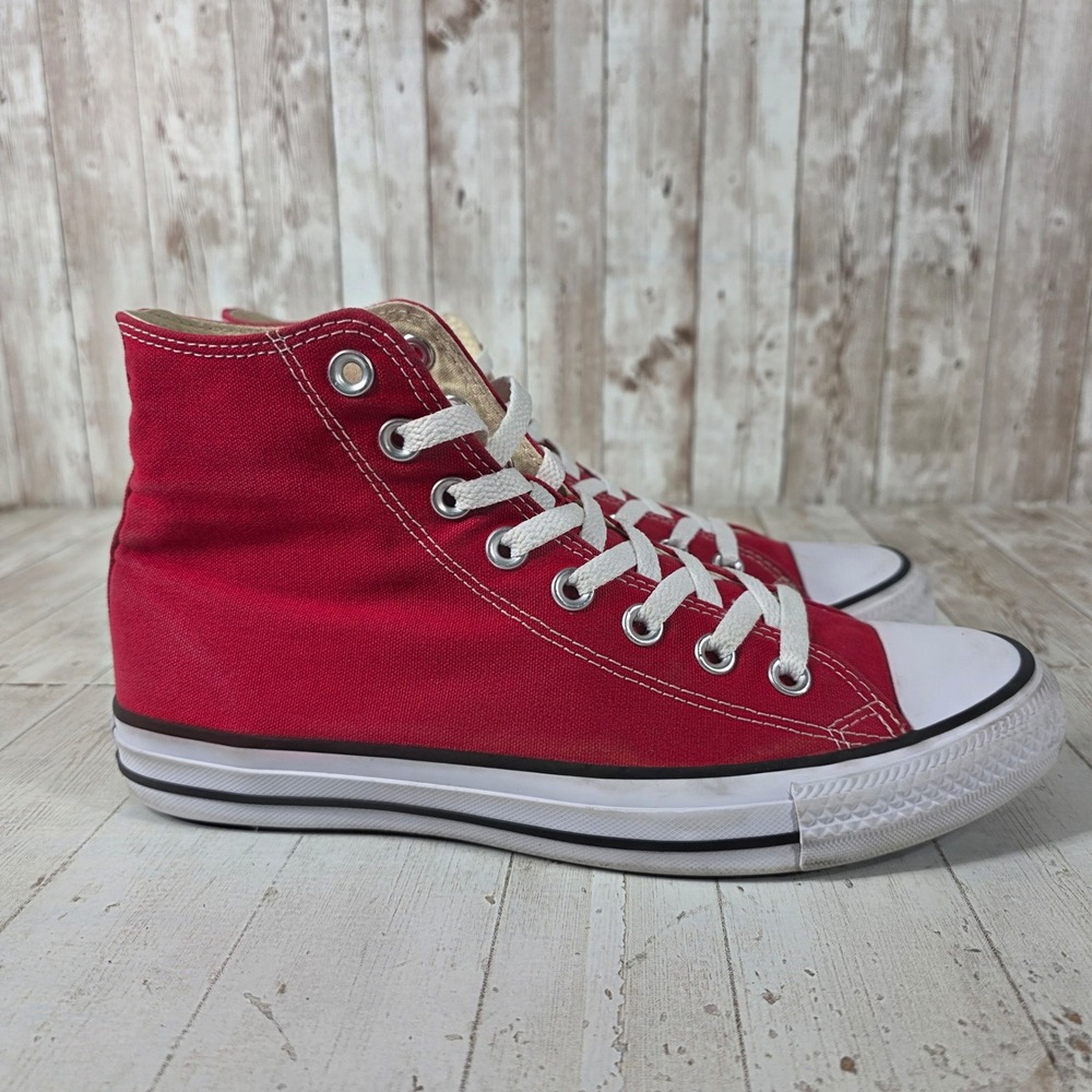 Converse Chuck Taylor All Star High Top Red Canvas Sneakers M9621 Womens 9.5